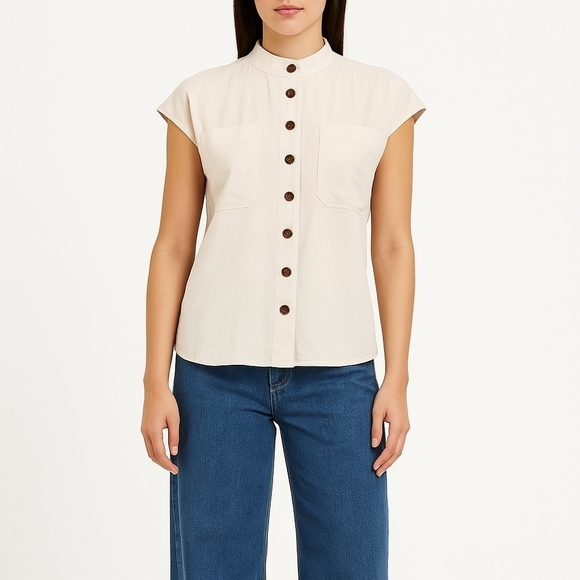 Joie Tops - NWT Joie Button up Short Sleeve Top
